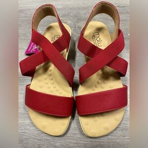 Malu Super Comfort women's red comfort wedge sandal Women’s Size 9